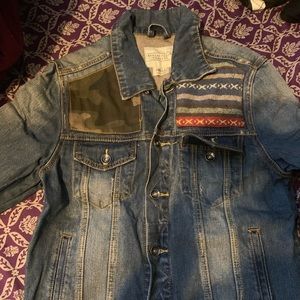 Patch panel denim vest